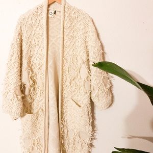 Anthropologie Oversized Fringe Sweater